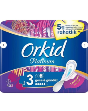 Orkid Platinum Gece & Gündüz (boy 3) 6 Adet Hijyenik Ped