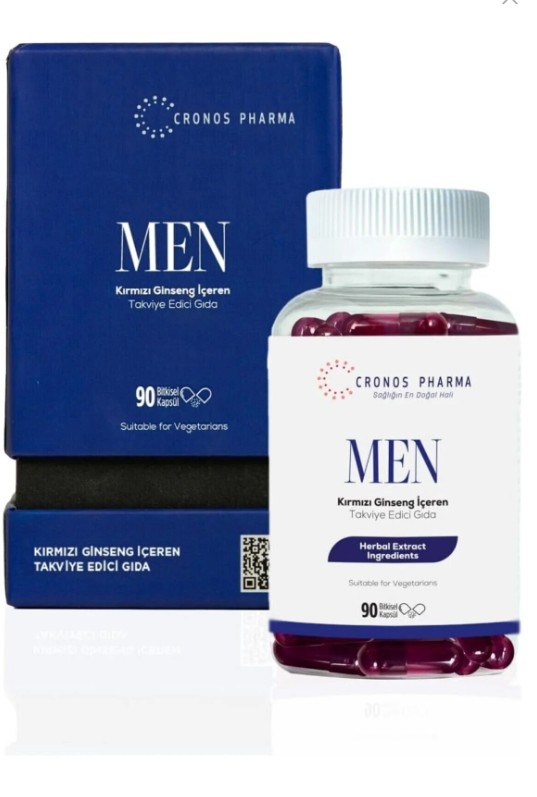 Cronos Pharma Men Kırmızı Ginseng İçeren Takviye Edici Gıda 90 Bitkisel Kapsül