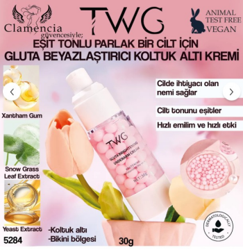 Clamencia TWG Koltuk Altı ve Bikini Bölgesi Beyazlatıcı Krem 30 g