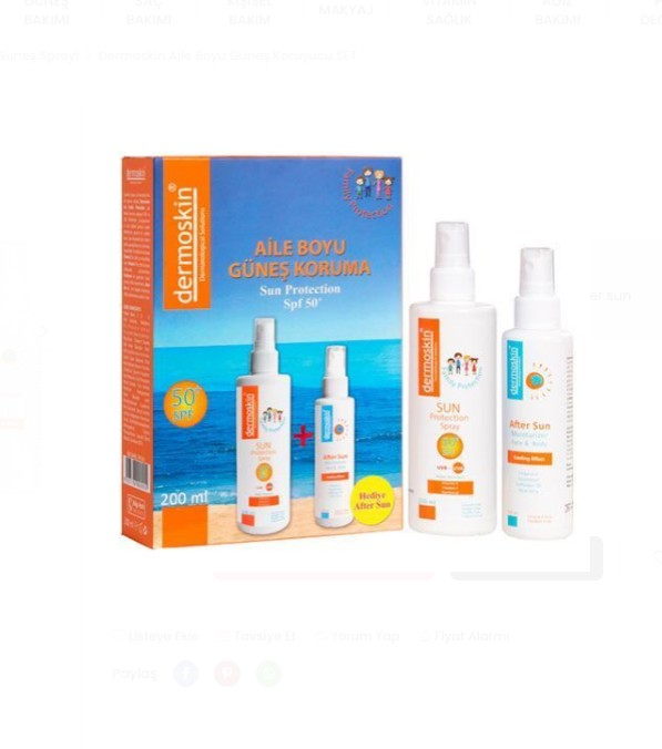 Dermoskin Aile Boyu Güneş Koruyucu SET
