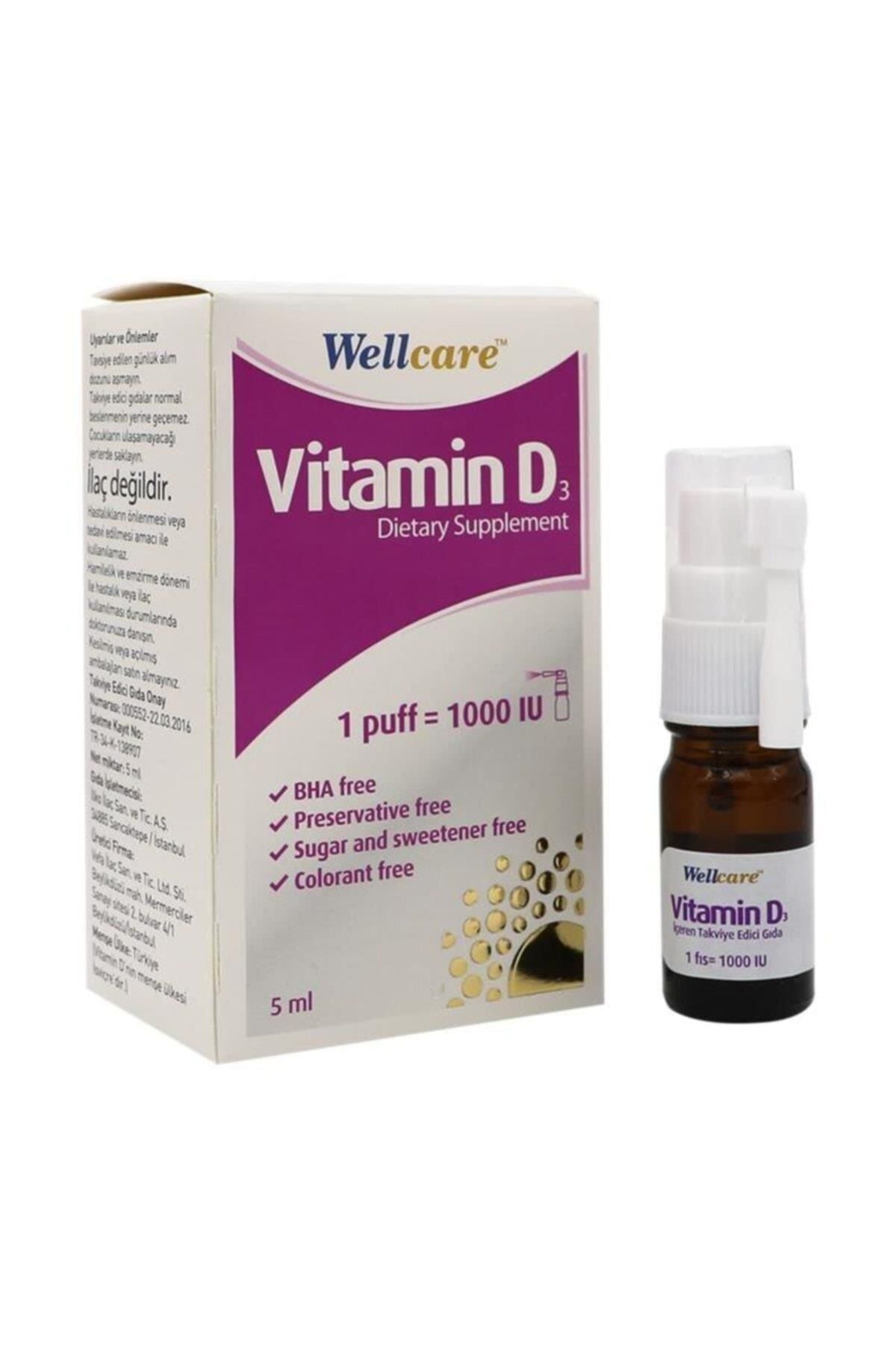 Wellcare Vitamin D3 1000 IU-Takviye Edici Gıda