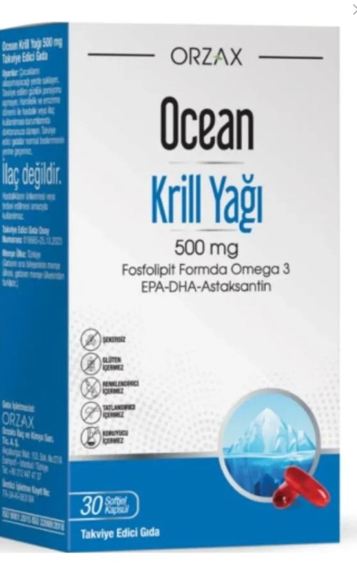 Orzax Ocean Krill Oil 500 mg 30 Kapsül