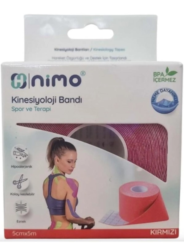 Nimo Kinesiyoloji Bandı (Ağrı Bandı) 5cm*5m Kırmızı