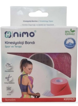 Nimo Kinesiyoloji Bandı (Ağrı Bandı) 5cm*5m Kırmızı