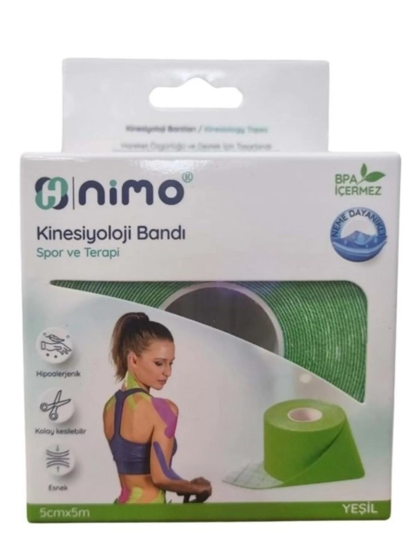 Nimo Kinesiyoloji Bandı (Ağrı Bandı) 5cm*5m Yeşil