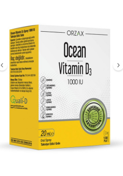Orzax Ocean Vitamin D3 1000 IU Sprey 20ml