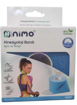 Nimo Kinesiyoloji Bandı (Ağrı Bandı) 5cm*5m Mavi