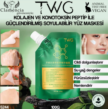 Clamencia TWG Kolajen Peptit Soyulabilir Yüz Maskesi 100gr