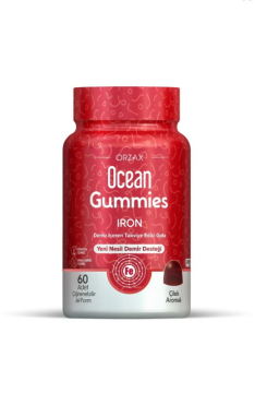 Orzax Ocean Gummies Iron Demir İçeren Takviye Edici Gıda 60 Adet Çİğnenebilir Jel Form