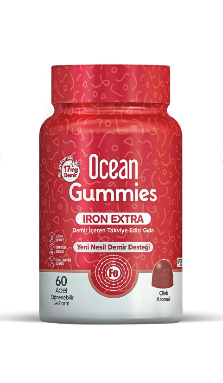 Orzax Ocean Gummies Iron Extra Demir İçeren Takviye Edici Gıda 60 Adet Çİğnenebilir Jel Form