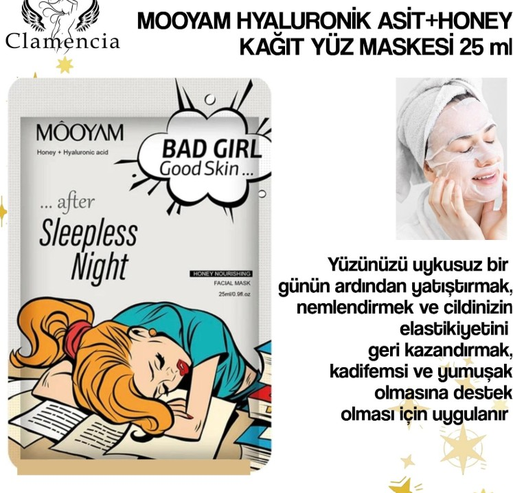 MOOYAM Girls Serias Honey + Hyaluronic Acit Kağıt Yüz Maskesi