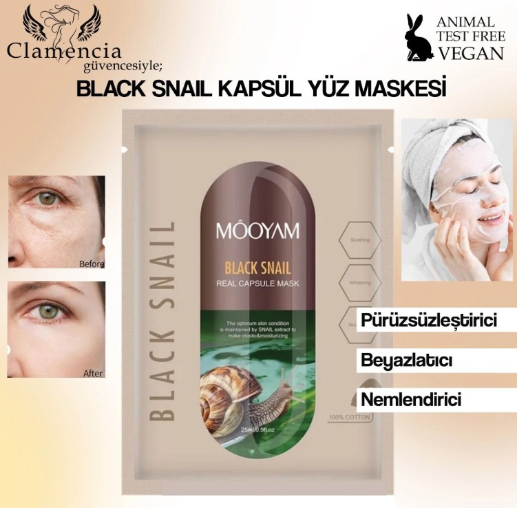 MOOYAM Capsule Mask Black Snail Kağıt Yüz Maskesi