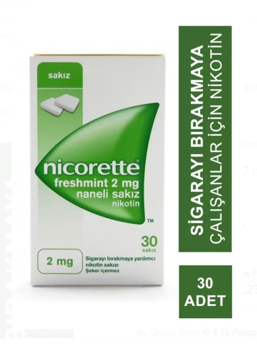 Nicorette Freshmint 2mg Naneli 30 lu Nikotin Sakızı