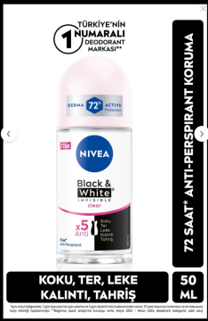 NIVEA Invisible Black White Clear Kadın Roll-on 50 ml