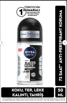 NIVEA Roll-on Erkek 50 Ml.ınv B&w