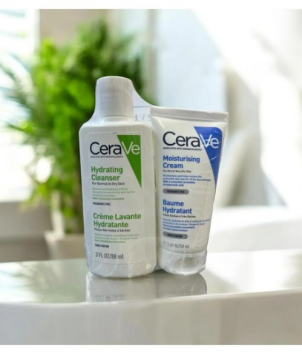CeraVe Nemlendiren Temizleyici 88 Ml + Nemlendirici Krem 50 Ml - İKİLİ SET