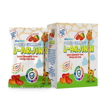 Miraderm Power Gummies L-Arjinin İçeren Çiğnenebilir Form Takviye Edici Gıda 64 Jel