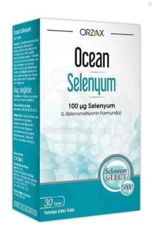 Orzax Ocean Selenyum Takviye Edici Gıda 30 Tablet