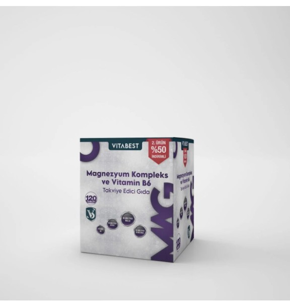 Vitabest Magnezyum Kompleks Ve Vitamin B6 60 Tablet 2.'si %50