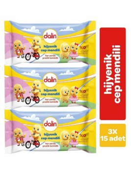 Dalin Islak Cep Mendili Hijyenik 3x15 adet