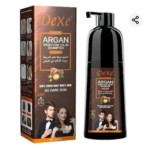 Dexe Argan Speedy Haır Color Shampoo (Dark Brown) 420Ml