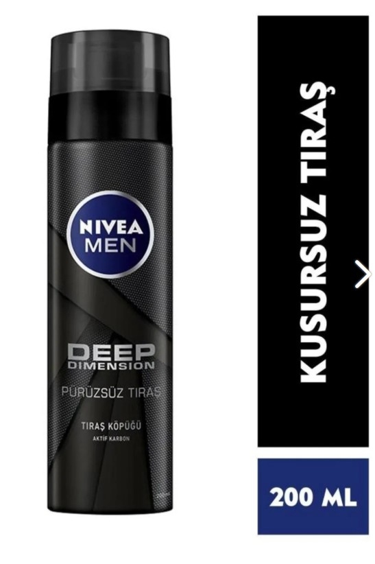 Nivea Men Deep Dimension Tıraş Köpüğü Pürüzsüz Tıraş 200 ml