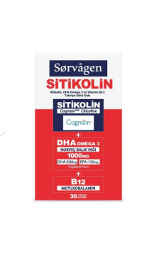 Sorvagen Sitikolin DHA Omega 3 ve B12 30 Kapsül