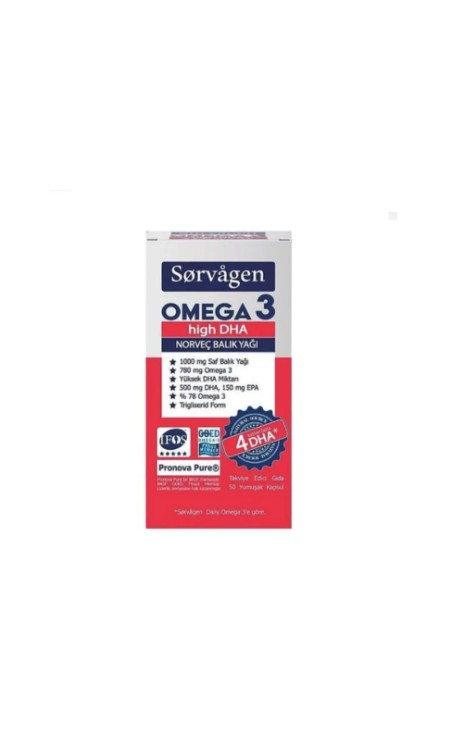 Sorvagen Omega 3 High DHA Norveç Balık Yağı 50 Kapsül
