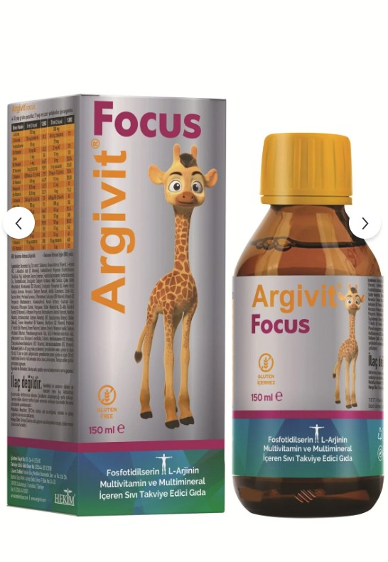 Argivit Focus Fosfotidilserin, L-Arjinin, Multivitamin ve Multimineral İçeren Sıvı 150 ml