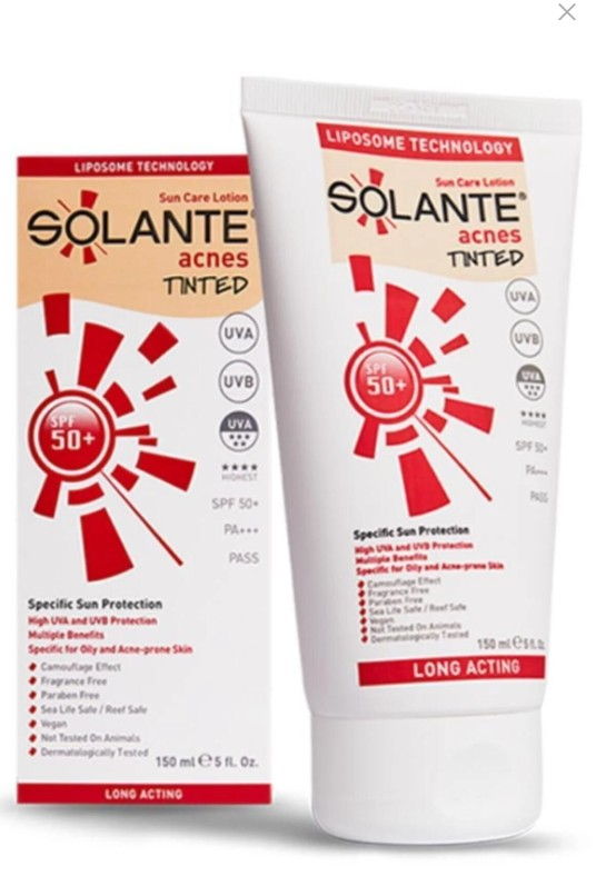 Solante Acnes Tinted Losyon SPF 50+ 150 ml