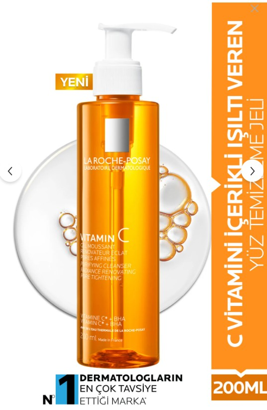 La Roche Posay C Vitamini Içerikli Işıltı Veren Yüz Temizleme Jeli 200 ml