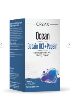 Orzax Ocean Betain HCI+ Pepsin Takviye Edici Gıda 120 Tablet