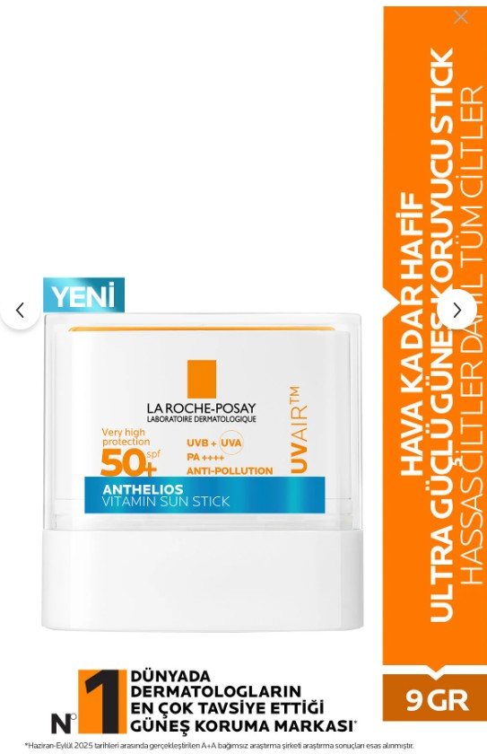 La Roche Posay New Anthelios UVAIR Vitaminli Güneş Koruyucu Stick SPF50+ 10 ml