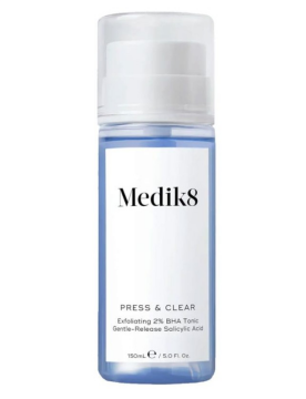 Medik8 Press&Clear-Exfoliating 2% BHA Clarifying Toner-Salicylic&Tranexamic Acid-Reduces Blemishes Blackheads&Oiliness - 150ml