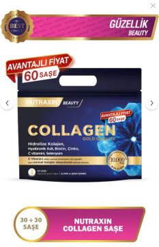 Nutraxin Collagen Gold Quality Hidrolize Kolajen 60 Saşe