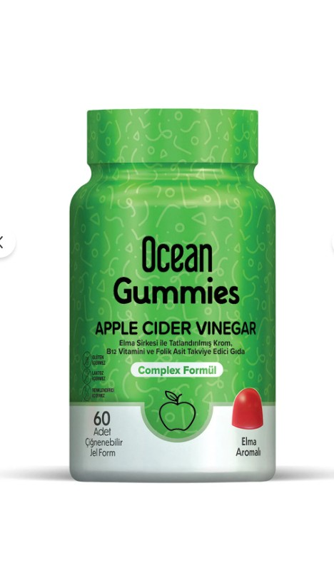 Orzax Ocean Gummies Apple Cider Vinegar Takviye Edici Gıda 60 Adet Çiğnenebilir Form