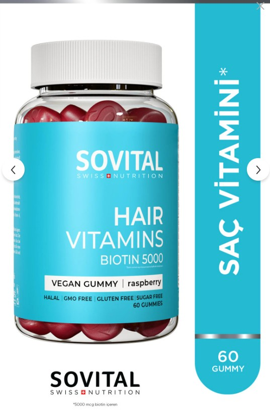 Sovital Hair Vitamins Swiss Technology 60 Vegan Gummies