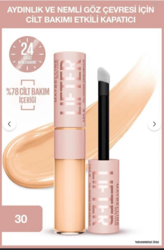 Maybelline New York Lifter Kafein ve Peptitler İçeren Nemlendiren ve Aydınlatan Kapatıcı - 30