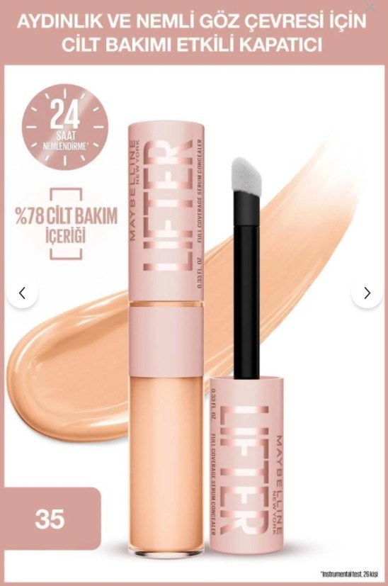 Maybelline New York Lifter Kafein ve Peptitler İçeren Nemlendiren ve Aydınlatan Kapatıcı - 35