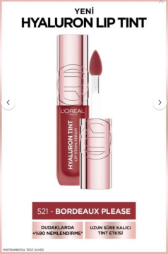 L'Oreal Paris Hyaluron Lip Tint Dudak Parlatıcı - 521 Bordeaux Please