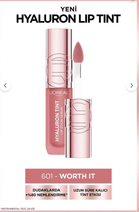 L'Oreal Paris Hyaluron Lip Tint Dudak Parlatıcı - 601 Worth It