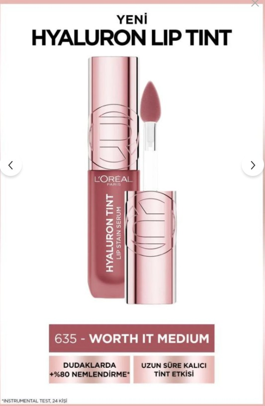 L'Oreal Paris Hyaluron Lip Tint Dudak Parlatıcı - 635 Worth It Medium