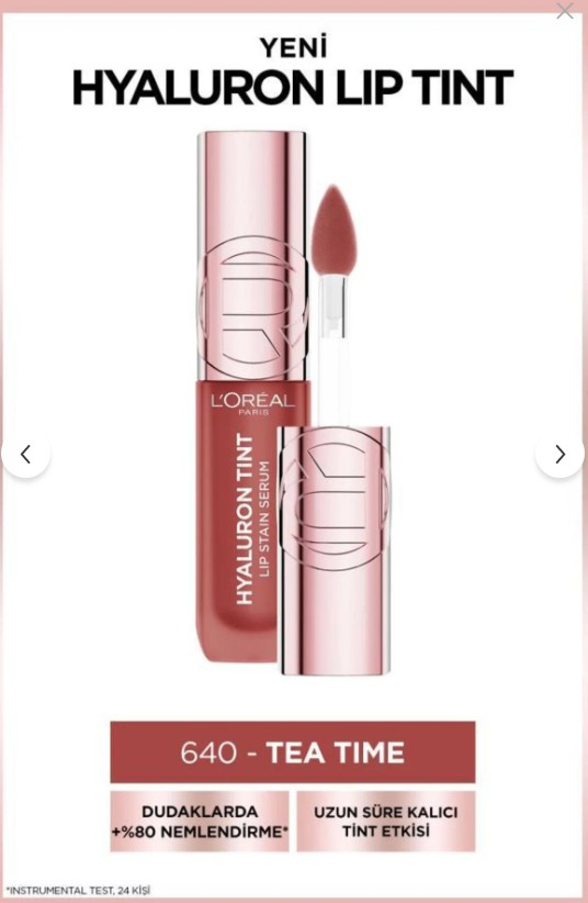L'Oreal Paris Hyaluron Lip Tint Dudak Parlatıcı - 640 Tea Time