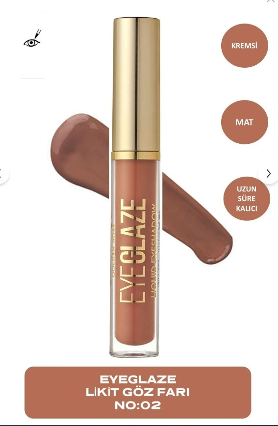 Golden Rose Eye Glaze Liquid Eyeshadow No:02 Cinnamon