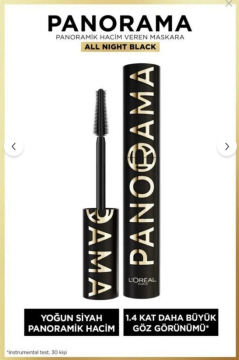 L'Oreal Paris Panorama Hacim Veren Maskara All Night Black - Siyah