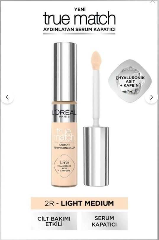 L'Oreal Paris True Match Aydınlatan Serum Kapatıcı 2R