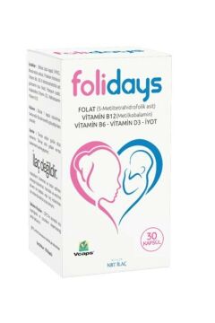 Folidays 30 Kapsül-Takviye Edici Gıda
