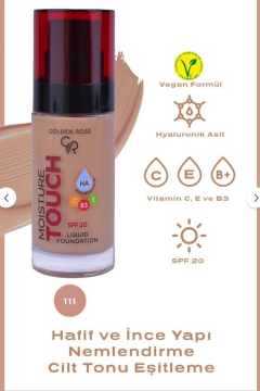 Golden Rose Moisture Touch Liquid Foundation Spf 20 No:111