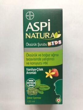 AspiNatura Kids Vanilya Çilek Aromalı Öksürük Şurubu 120 Ml