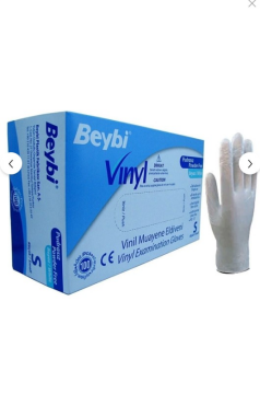 BEYBİ Vinil Pudrasız Muayene Eldiveni 100lü Paket (s)